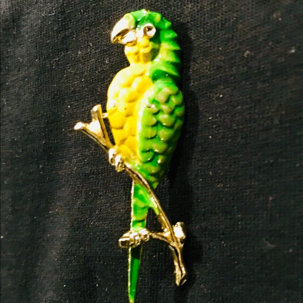 Vintage Tropical Parrot Brooch